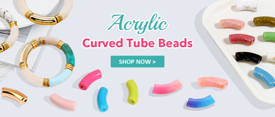 Acrylic Curved Tube Beads